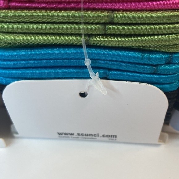 Scunci No Damage Satin Smooth Hair Elastics Pink Blue Green Yellow Black - Picture 11 of 13